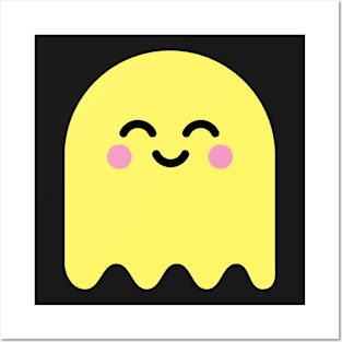 Cute Ghost Yellow Posters and Art